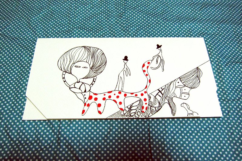 Macrocephaly Girl Everyday Universal Card-Beast Girl - การ์ด/โปสการ์ด - กระดาษ สีนำ้ตาล