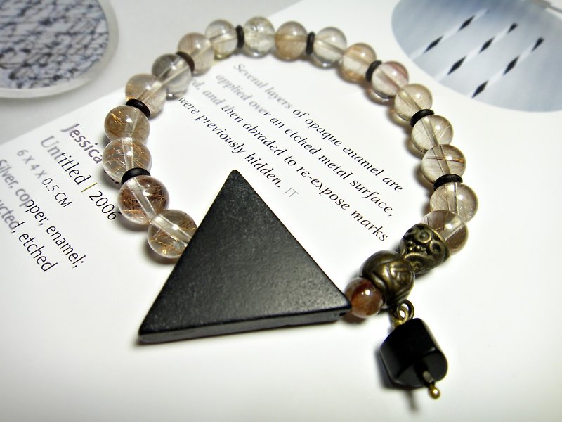 Unique bracelet ◎ [paragraph] * black titanium crystal bracelets chalcedony design - Bracelets - Other Materials 