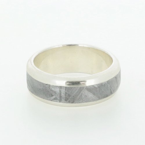 Sky Gemstone Jewelry 來自星星的-隕石婚戒・粼粼星河・天然鎳鐵隕石純銀圓弧戒指