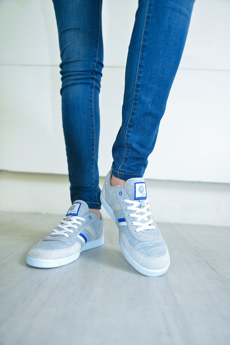 【限量款】FYE法國環保鞋 麻花/深藍 女生款 台灣寶特瓶環保休閒鞋(再回收概念,耐穿,不會分解)  ---青春‧活力。 - Women's Casual Shoes - Other Materials Gray