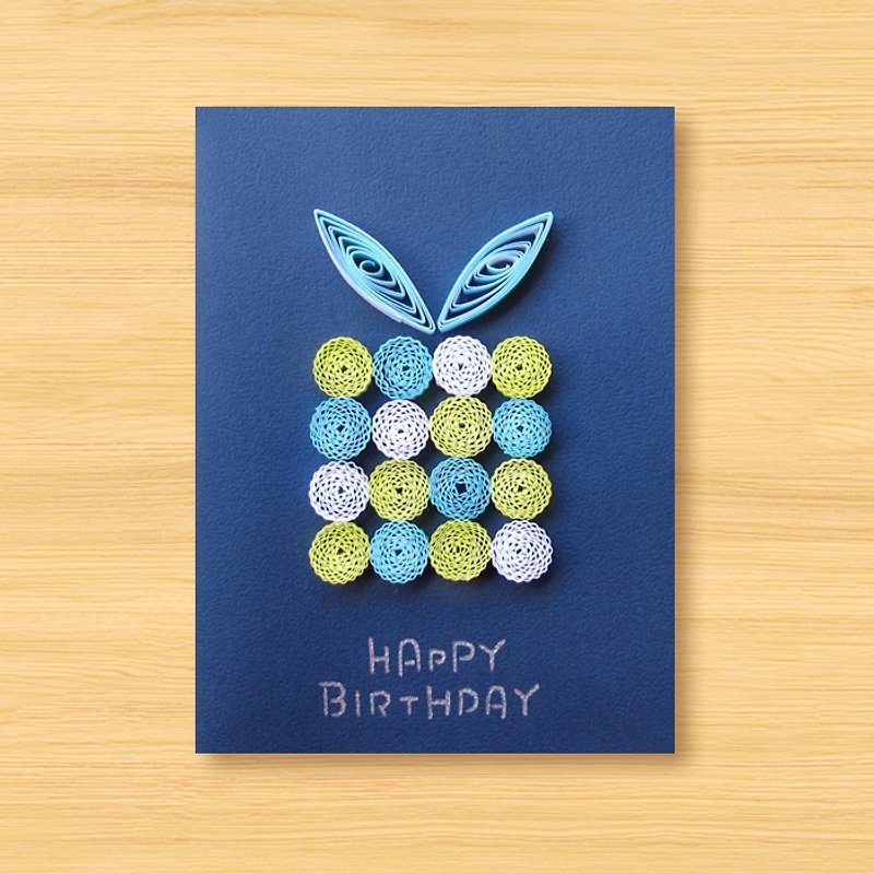 手作りロール紙カード_誕生日ギフトボックス_E ...誕生日カード、ありがとうカード、おめでとうカード - カード・はがき - 紙 ブルー