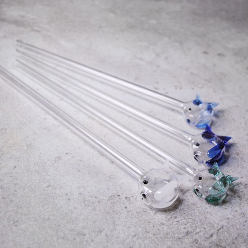 [20cm] love the earth green straw (diameter 0.8cm) little fish glass pipette reuse (comes with easy to wash clean the brush bar) free bottles customized with anti-pull straw length Children - หลอดดูดน้ำ - แก้ว หลากหลายสี