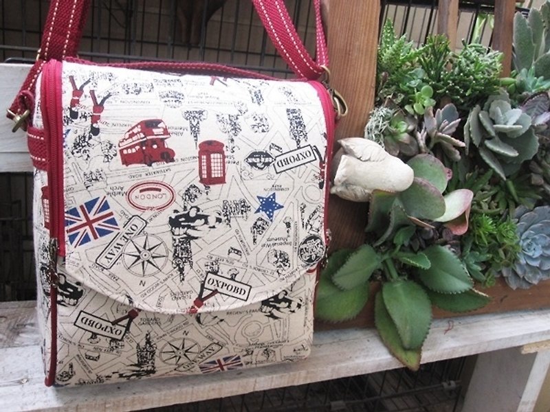 British style hand-painted mention back dual-use package - Messenger Bags & Sling Bags - Cotton & Hemp Red