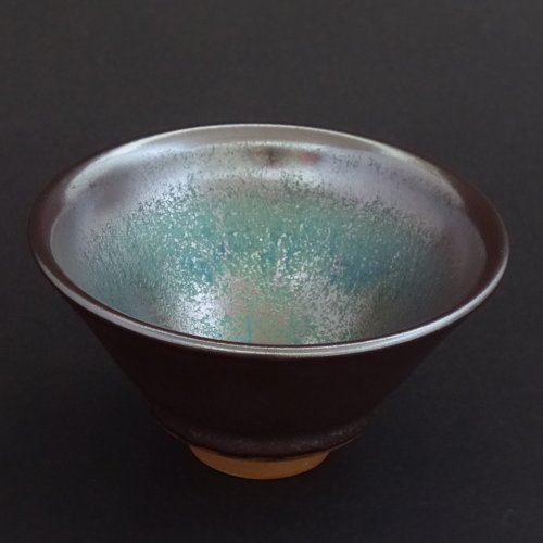 鹿港窯 禮品館 曜變藍金天目-鬥茶碗160cc(極品)│母親節禮盒