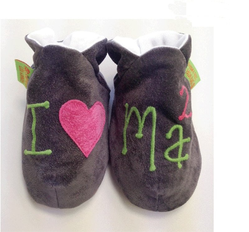 [British handmade shoes FunkyFeet Fashions] love mama iron gray toddler shoes - รองเท้าเด็ก - ผ้าฝ้าย/ผ้าลินิน สีเทา