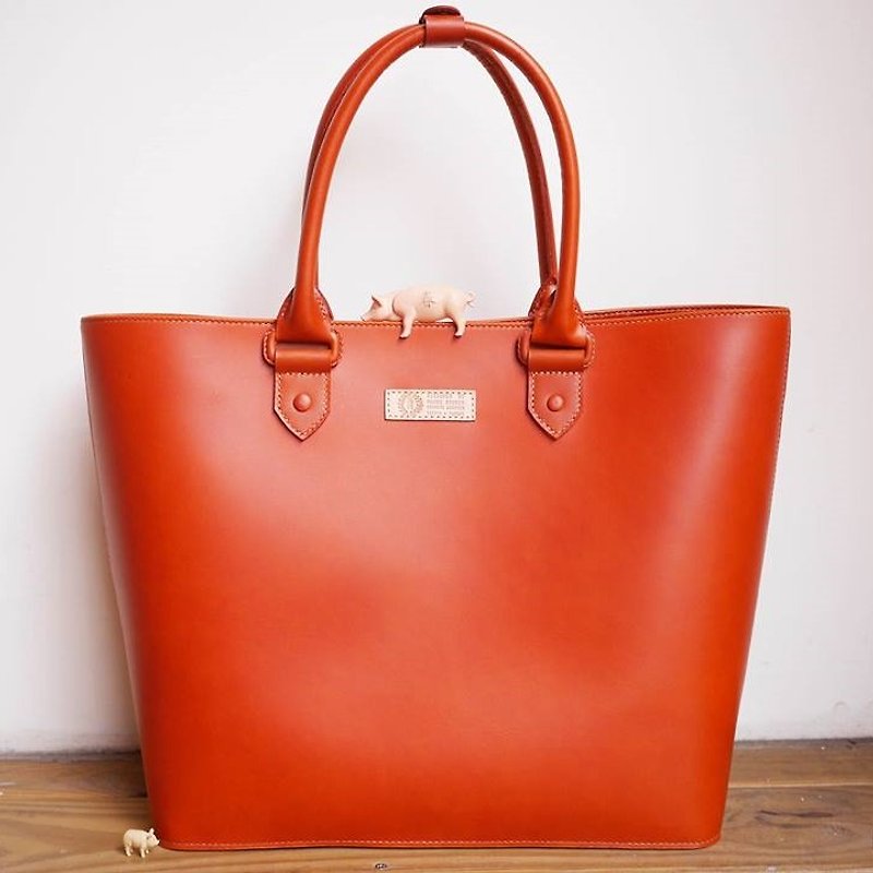 Zebra Tote Bag - Clutch Bags - Genuine Leather Orange