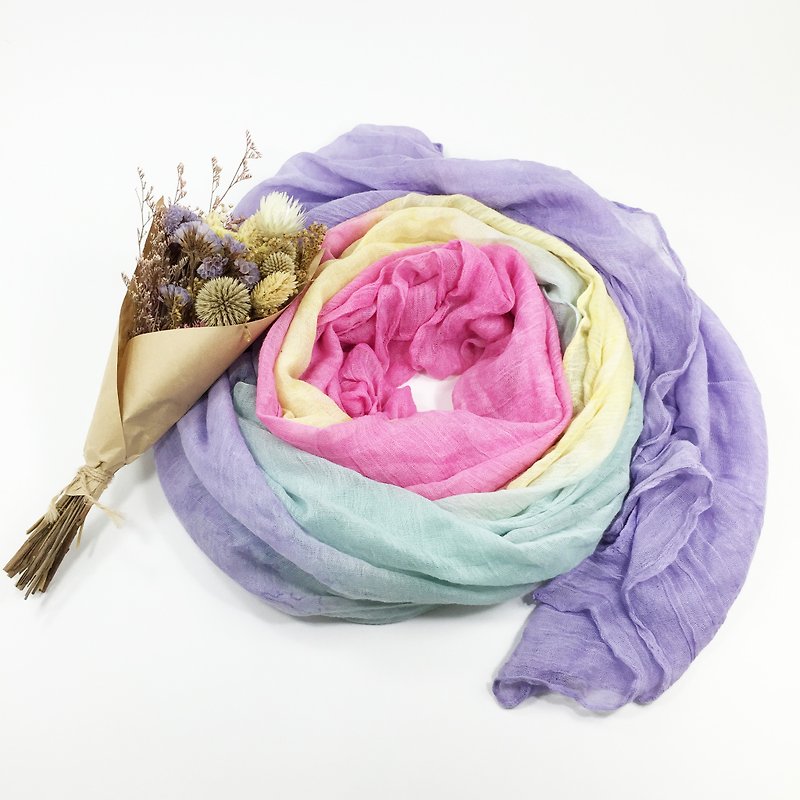 Tie dye/scarf/shawl :Rainbow C: - ผ้าพันคอ - วัสดุอื่นๆ หลากหลายสี