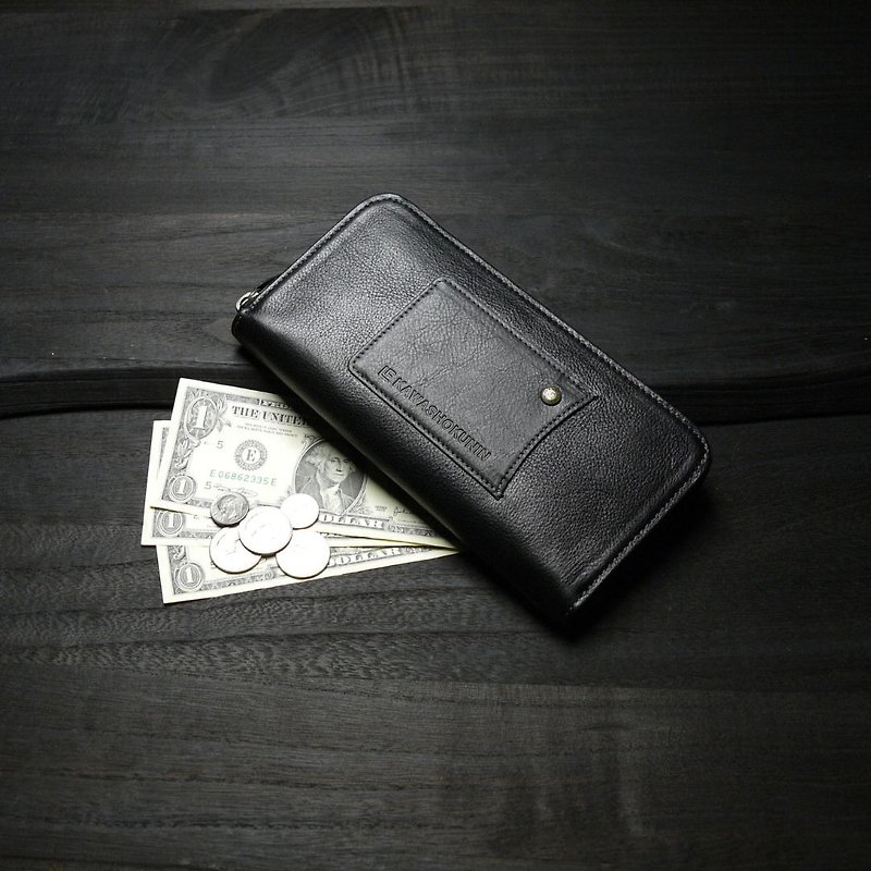 革職人 LEATHER FACTORY【Vibrant Zip Clutch / Long Wallet】Made in Japan - กระเป๋าสตางค์ - หนังแท้ หลากหลายสี