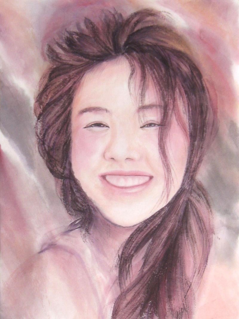 Custom Portrait, Girl's Portrait, Girl's Personalized Original Hand Drawn Portrait from Your Photo, OOAK watercolor Painting Ideas Gift - 似顔絵 - 紙 多色