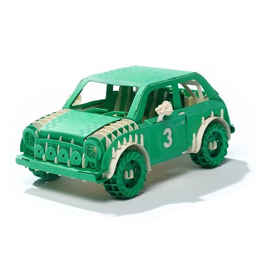 努果．Frutti di Nuli Papero紙風景 DIY迷你模型-拉力賽車(綠)/Mini Rally Car(Green)