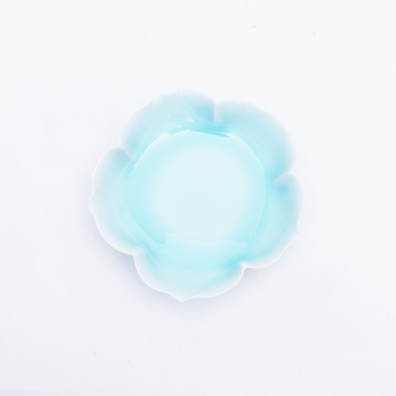 创意青釉陶瓷莲花盘组 简约现代优雅设计 景德镇制 - 碟子/醬料碟/醬油碟 - 其他材質 