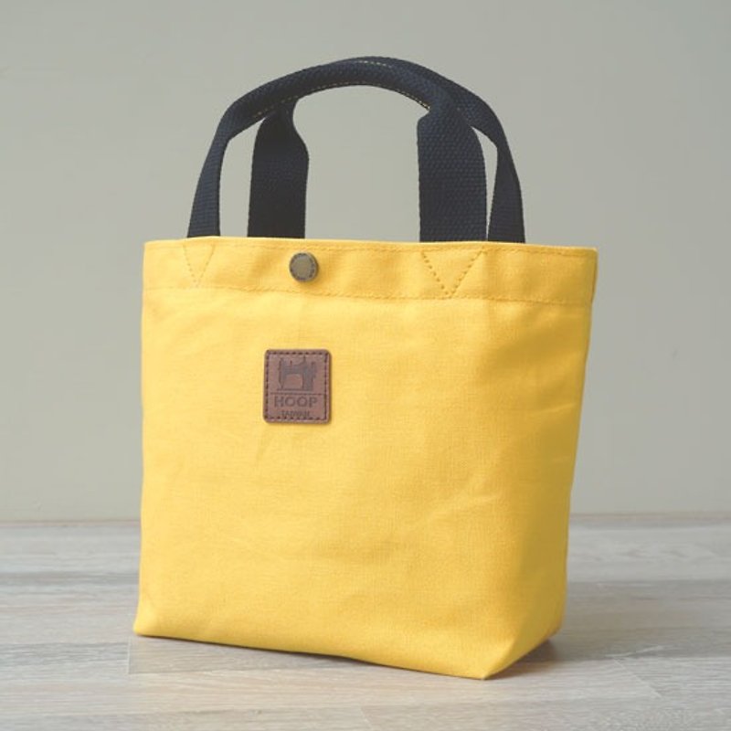 「いいえインド風バッグ」キャンバス日本の生産 - 黄色の遊び心 - トート・ハンドバッグ - その他の素材 オレンジ