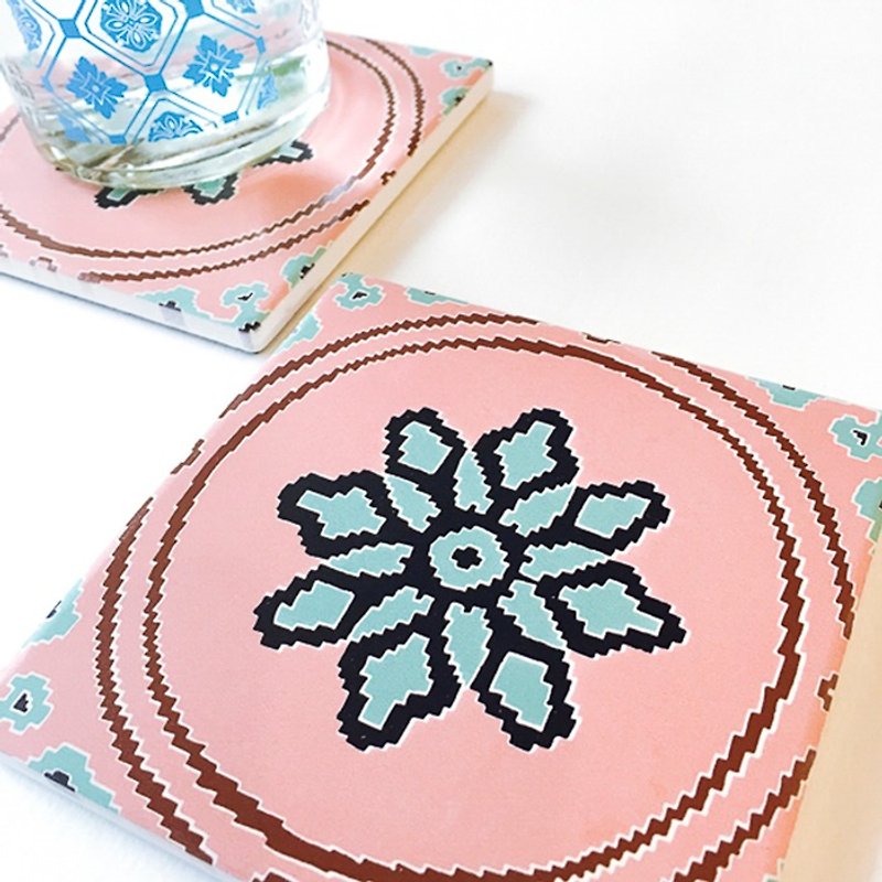 Four Seasons Series【Summer, Pink Champagne】Coaster - ผ้ารองโต๊ะ/ของตกแต่ง - วัสดุอื่นๆ สึชมพู