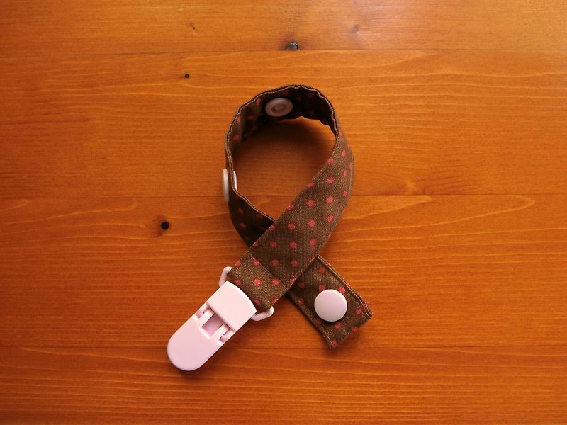 Coffee tease - clip pacifier chain / toy belt - ผ้ากันเปื้อน - วัสดุอื่นๆ สีนำ้ตาล
