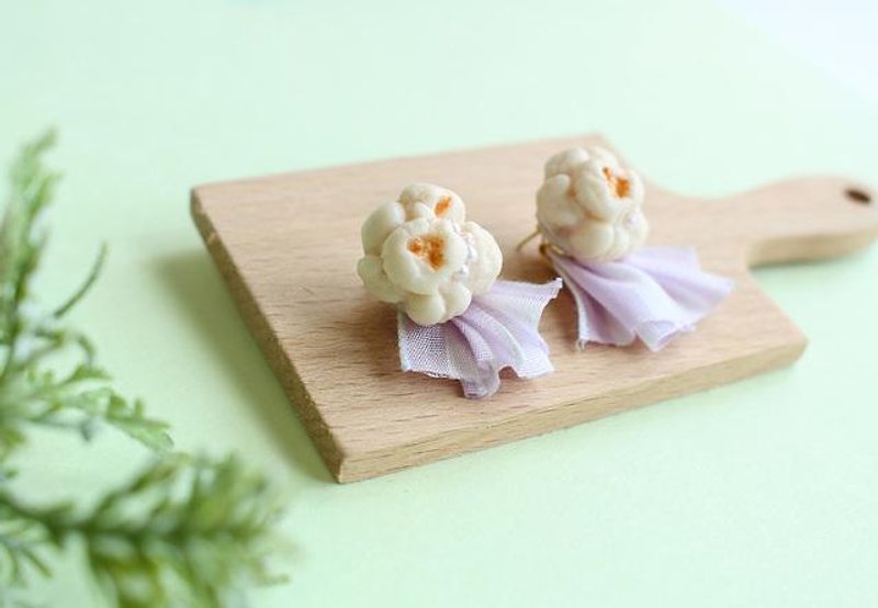 Spruced up popcorn earrings pink funny Jewelry Series - ต่างหู - โลหะ 