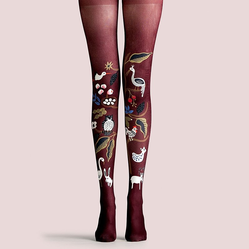 viken plan 設計師品牌 連褲襪 棉襪 創意絲襪 圖案絲襪 秘密花園 - 襪子 - 棉．麻 