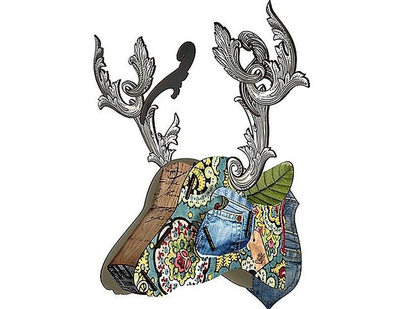SUSS MIHO [] Italian design and manufacture of high texture home Germany wooden deer ornaments / Mural - small size (mini150) - ของวางตกแต่ง - ไม้ หลากหลายสี