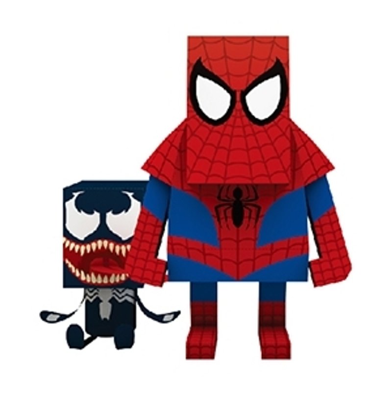 創意 紙 模型 玩具 公仔 MOMOT [ 漫威 英雄 系列 ] Spider Man 蜘蛛人 - 吊帶褲/連身褲 - 紙 紅色