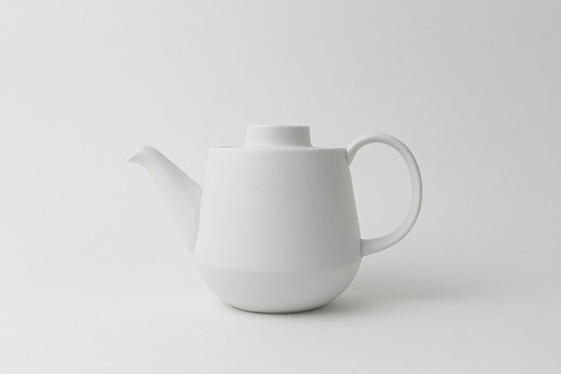 KIHARA White Plain Magnet-glazed Teapot - ถ้วย - เครื่องลายคราม ขาว
