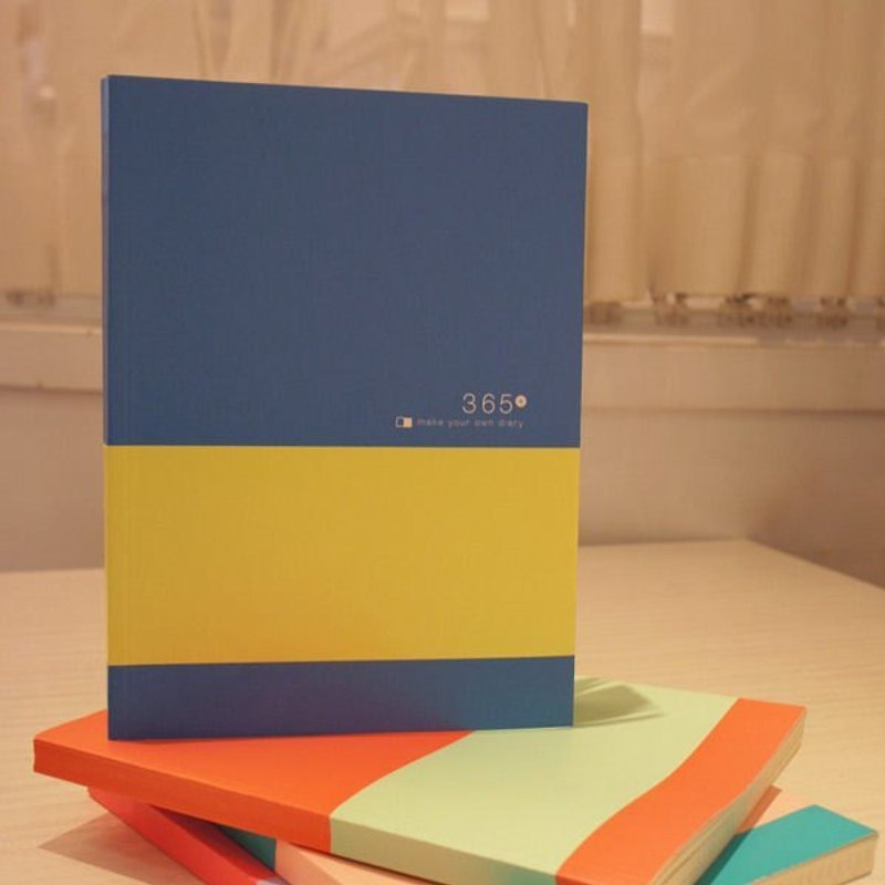 Take note of the new 365-color calendar bright blue + light yellow - ปฏิทิน - กระดาษ สีน้ำเงิน