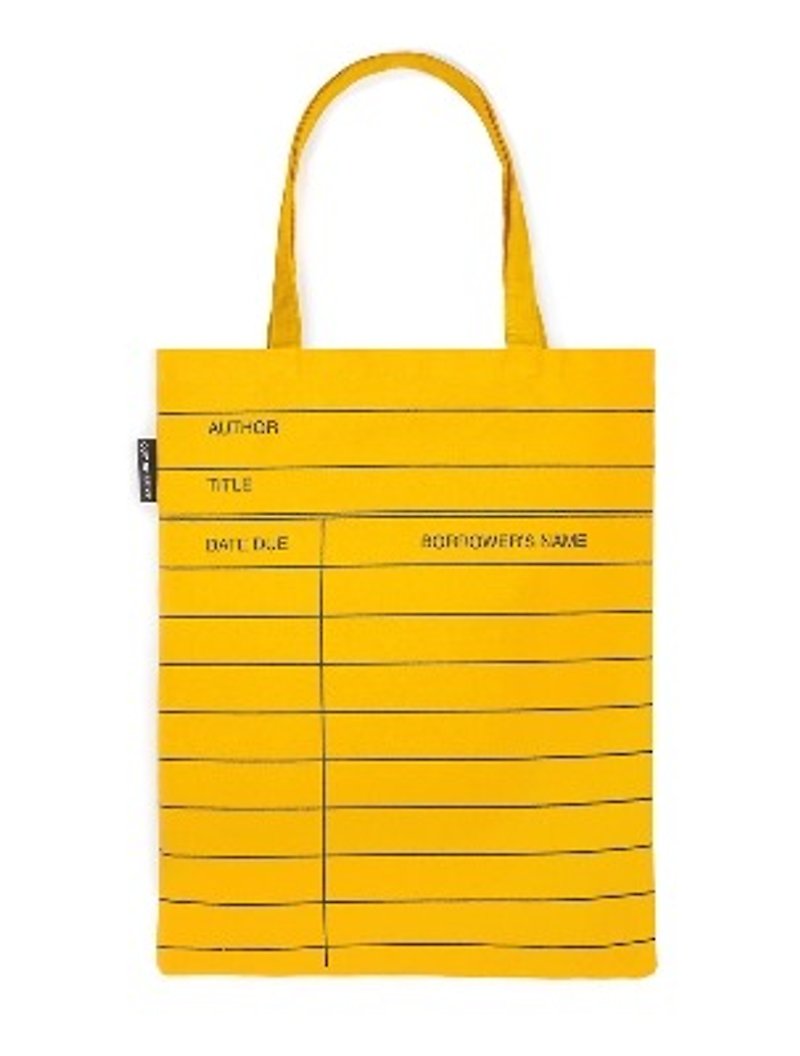Yellow library card shopping bag - Messenger Bags & Sling Bags - Other Materials Yellow