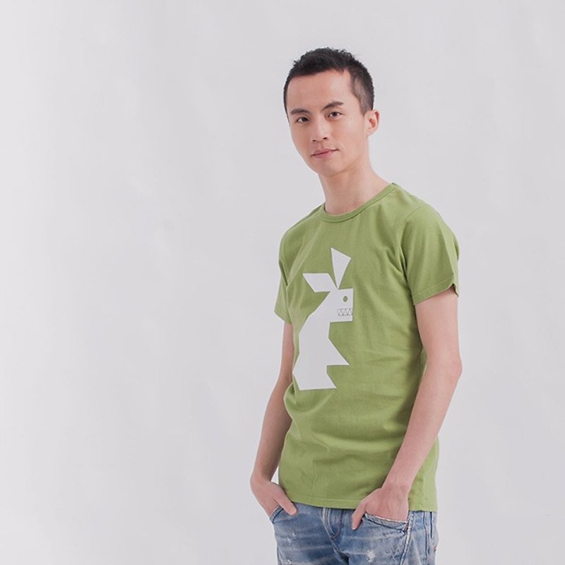 Rabbit peach cotton T-shirt Man - Men's T-Shirts & Tops - Cotton & Hemp Green