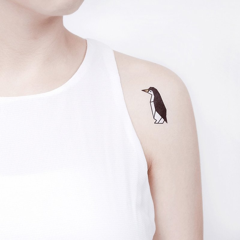 刺青紋身貼紙 / 國王企鵝 Surprise Tattoos - 紋身貼紙/刺青貼紙 - 紙 黑色