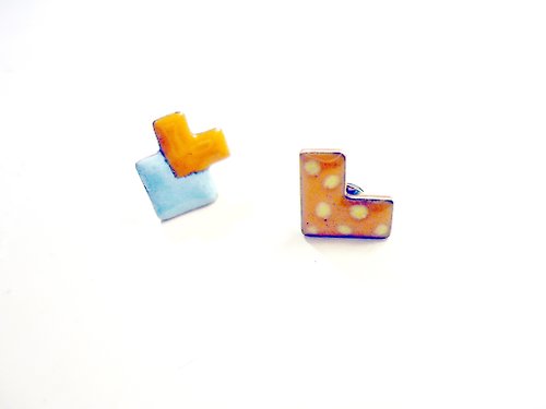 Aliko Chen Jewelry Simple Love Earrings 簡單愛造型琺瑯耳環(橘)