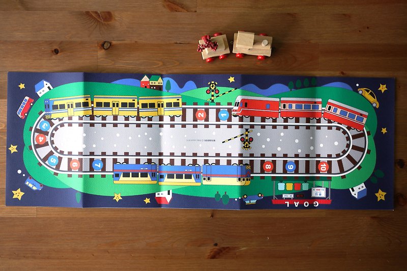 Railway series: double-sided poster of train night scene coloring game - ของเล่นเด็ก - กระดาษ หลากหลายสี