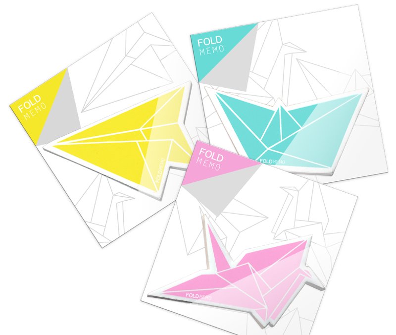 FOLD MEMO  耶誕新年交換禮物/ 摺紙便利貼 - 三入組 - 貼紙 - 紙 