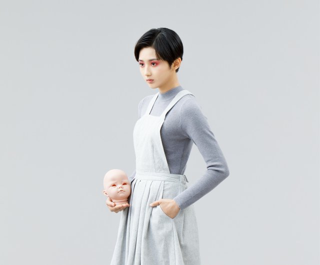 pinafore dress with detachable bib and back tie knot Shop royksopp gakkai One Piece Dresses Pinkoi