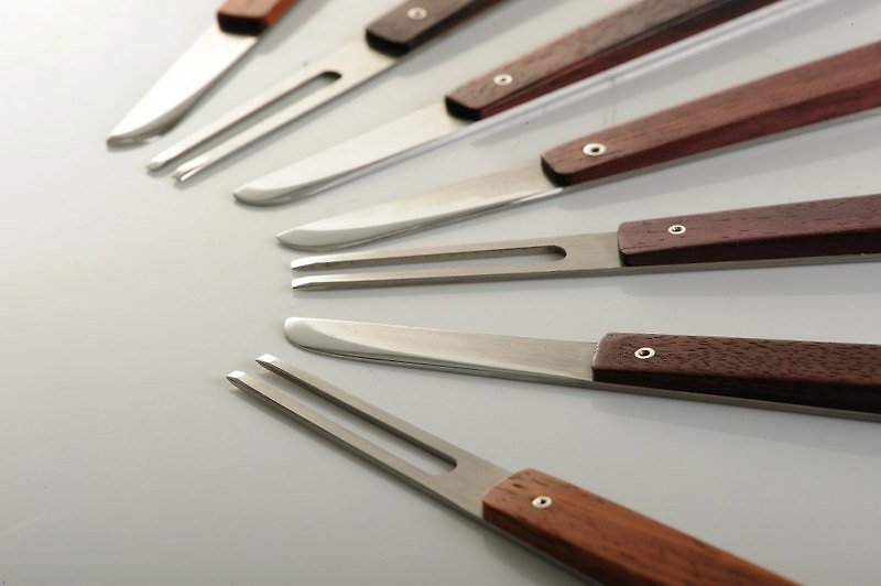 Black Joker - Composite Media - Letter Knife / Jam Knife / Fruit Fork - Cutlery & Flatware - Wood Gray