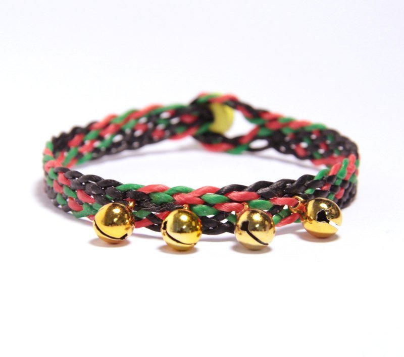 青紅玄鈴 蠶絲蠟線手環 - Bracelets - Waterproof Material Multicolor