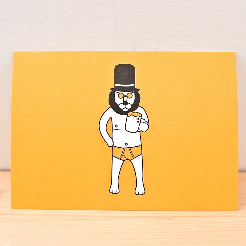 [Postcard] Baron Lion, Cheers - การ์ด/โปสการ์ด - กระดาษ สีส้ม
