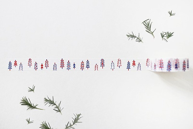 Maotu-Paper tape (up and down Christmas tree) - Washi Tape - Paper White