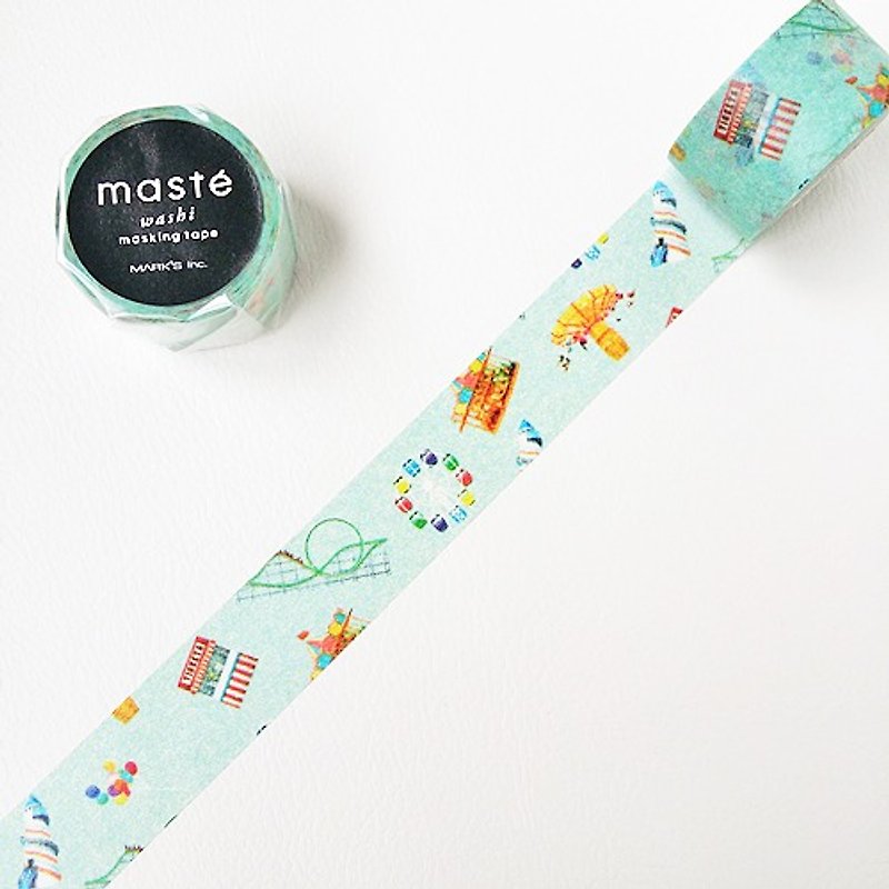 maste and paper tape Multi. City [Amusement Park (MST-MKT73-A)] - Washi Tape - Paper Green