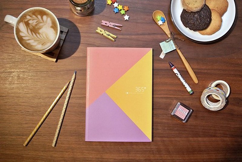 365カレンダー手帳 Ⅳ v.1/年間自由ノート#パープル/ピンク/イエロー - Calendars - Paper Multicolor