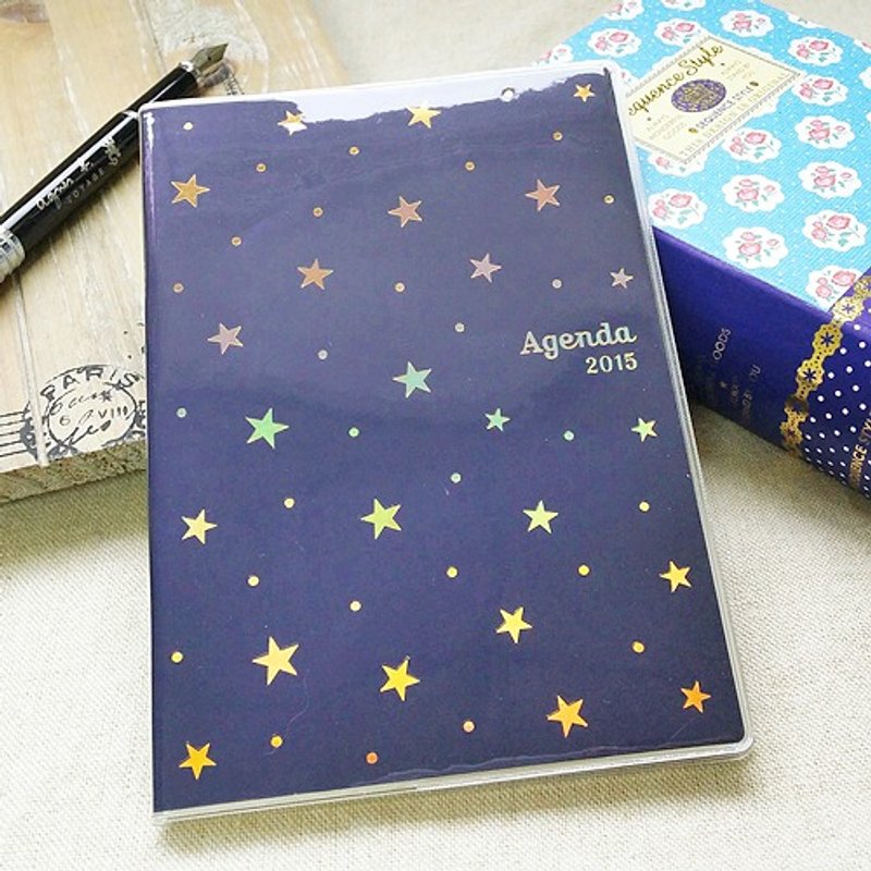 amifa 2015 迷你手帳+筆記本【27808 閃亮星星-海軍藍】 - Notebooks & Journals - Paper Blue