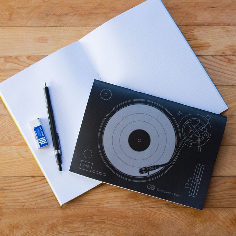 Turntable notebook a group (2 in) - cool texture Blackhand account - Notebooks & Journals - Paper 