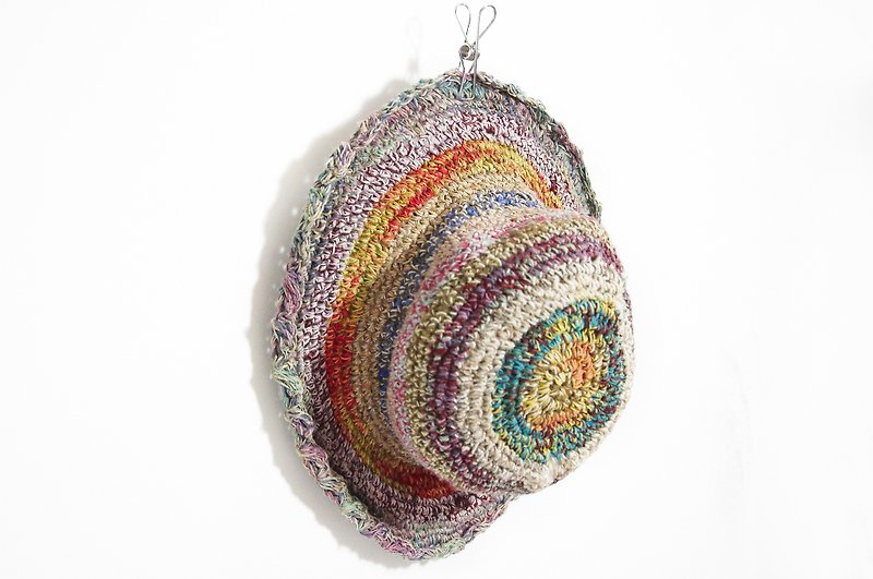 Line hand-woven cotton cap / knit knit cap - mixing lace (limit one) - Hats & Caps - Cotton & Hemp Multicolor