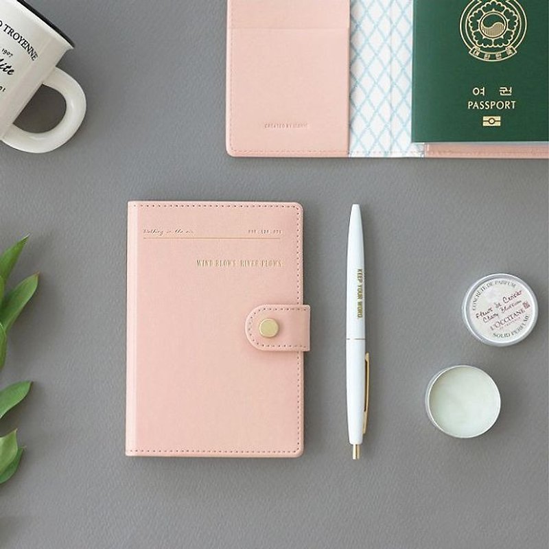 Dessin x iconic- sunny travel passport cover - pink, ICO84310 - Passport Holders & Cases - Genuine Leather Pink