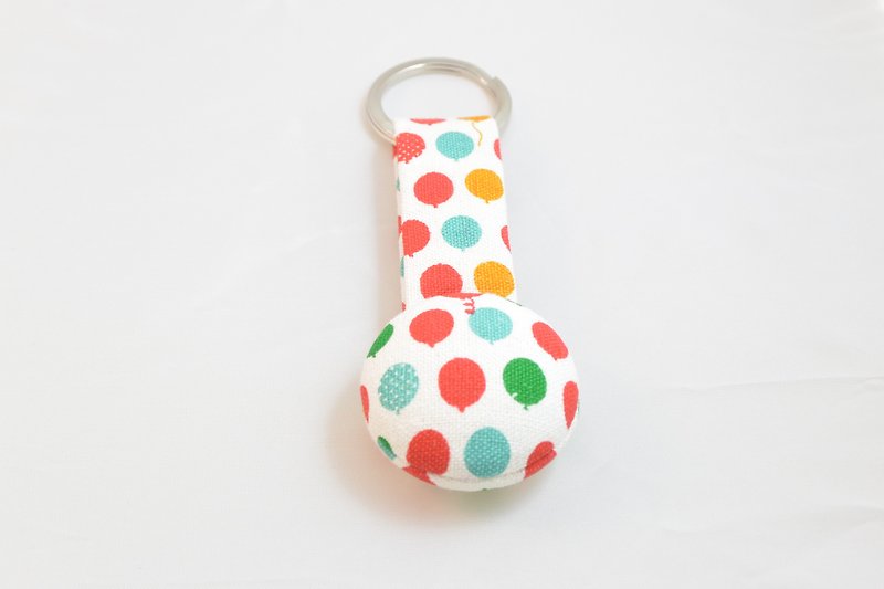 Hand-feel cloth button key ring-balloon - Keychains - Other Materials Red