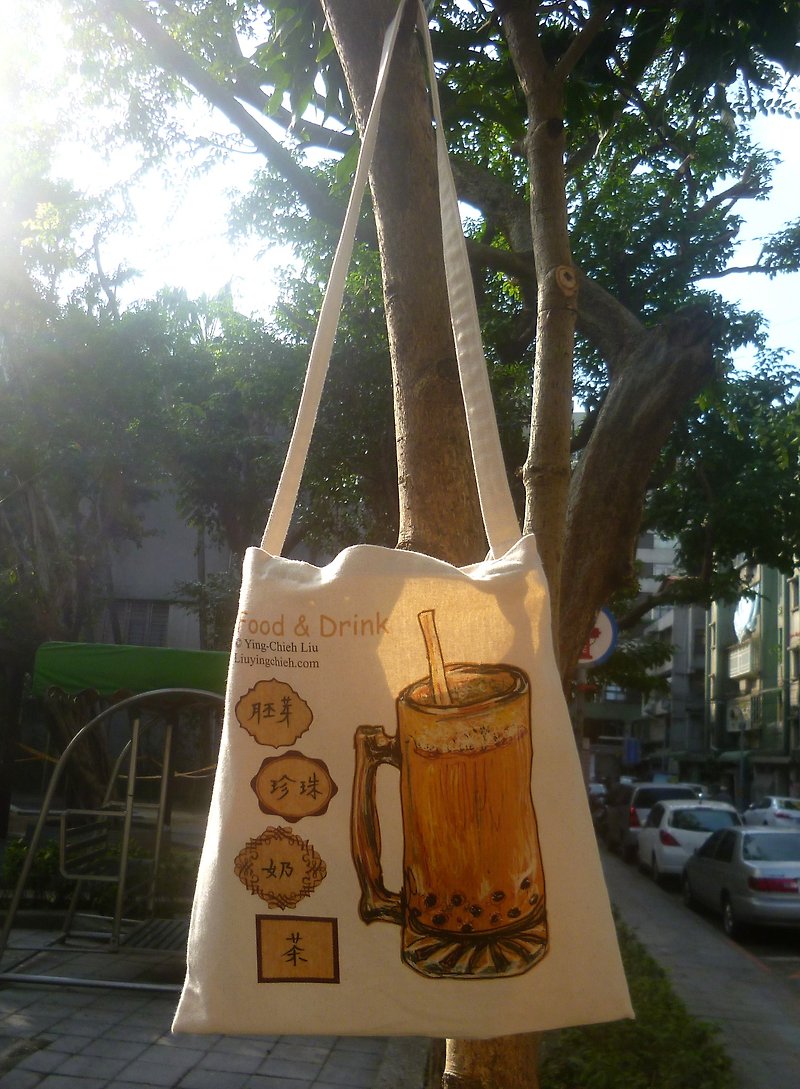 ○ sails Bu Tuote germ pearl milk tea bag / shoulder bag / messenger bag / handbag / shoulder bag ○ - Messenger Bags & Sling Bags - Cotton & Hemp Orange