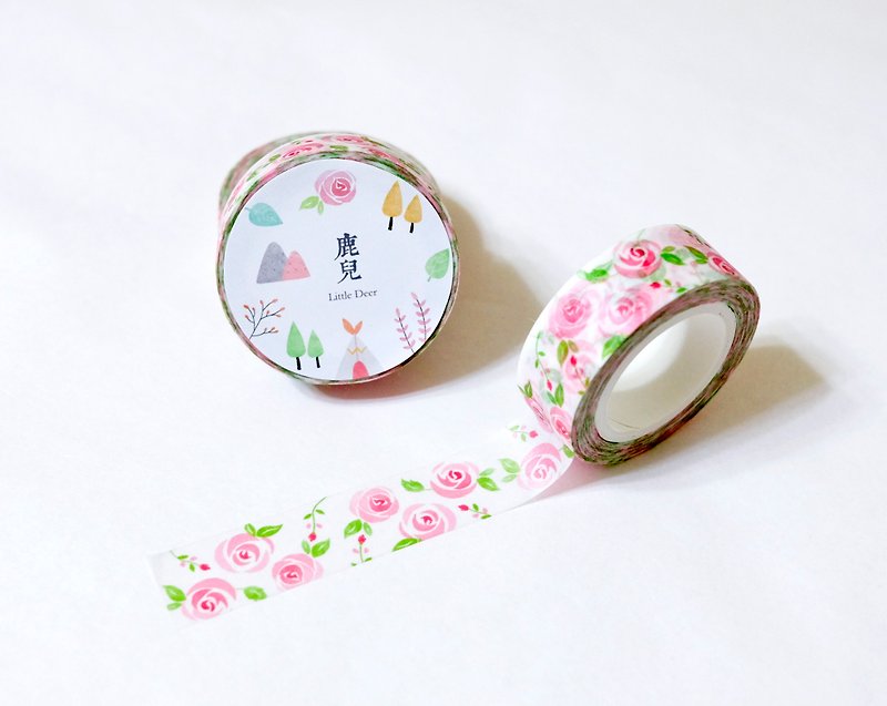 Rose Garden and paper tape - Washi Tape - Paper Pink