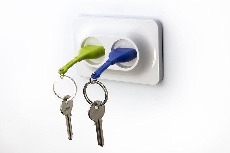 QUALY 雙不插電鑰匙圈 - 鑰匙圈/鑰匙包 - 塑膠 多色