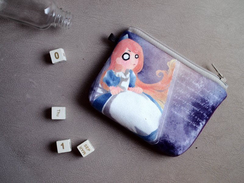 ZoeL * Mezzanine purse * bottle Alice * Alice Alice own illustration - Coin Purses - Other Materials Purple
