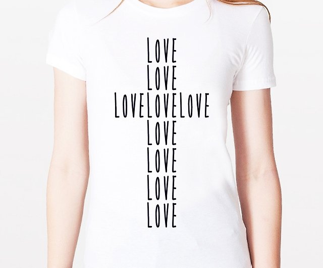LOVE CROSS Girls Short Sleeve T-shirt -2 Color Cross Love Design