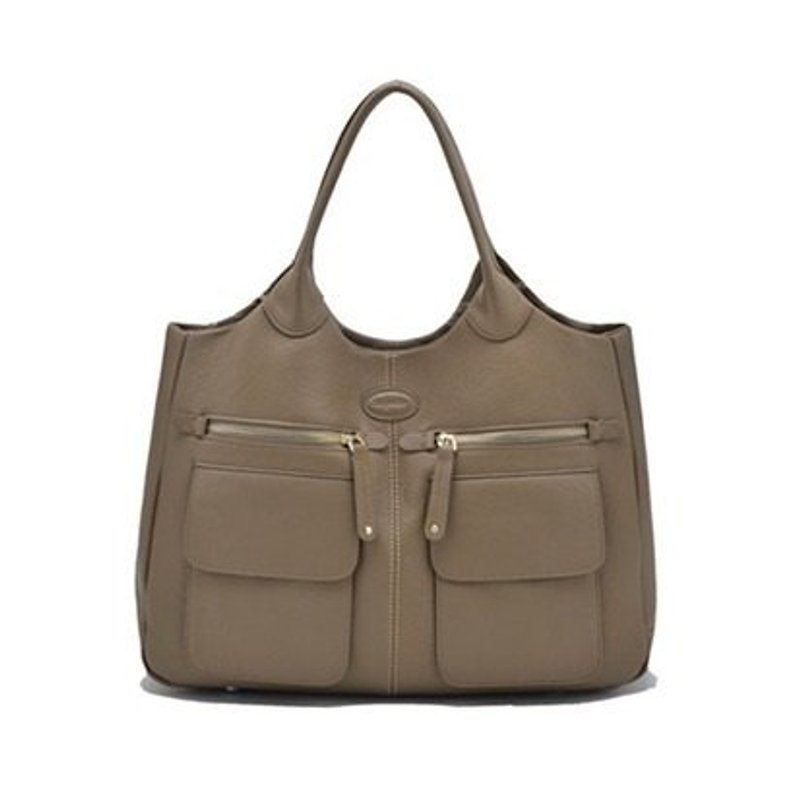 【LaPoche Secrete 天然皮革】復古時尚-牛皮stlye大方包-雅緻杏 - Messenger Bags & Sling Bags - Genuine Leather 
