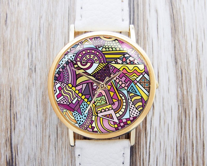 Dynamic illustrations-ladies' watches/men's watches/unisex watches/accessories【Special U Design】 - Men's & Unisex Watches - Other Metals Purple