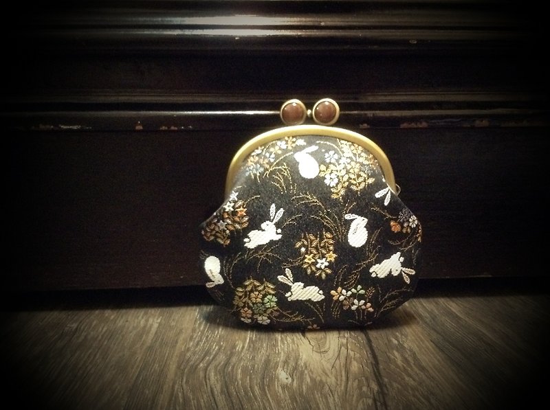 ゴールドバーの花ウサギ眼カエルの口の金のパッケージ - 財布 - その他の素材 ブラウン